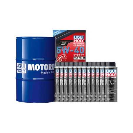 Synthetic oil drum pack + engine cleaner 60 L 5W-40 | 12 U 250 ML