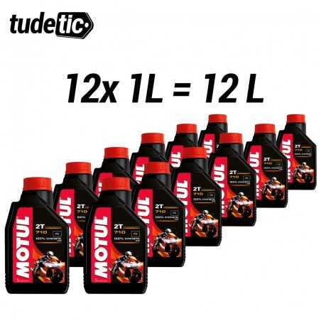 MOTUL 12x Aceite lubricante MEZCLA 710 2T 1L KIT12-104034