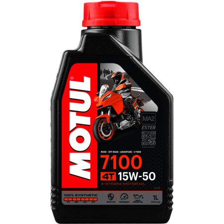 MOTUL Aceite lubricante 4T 7100 15W50 1L para motocicletas de alto rendimiento 104298