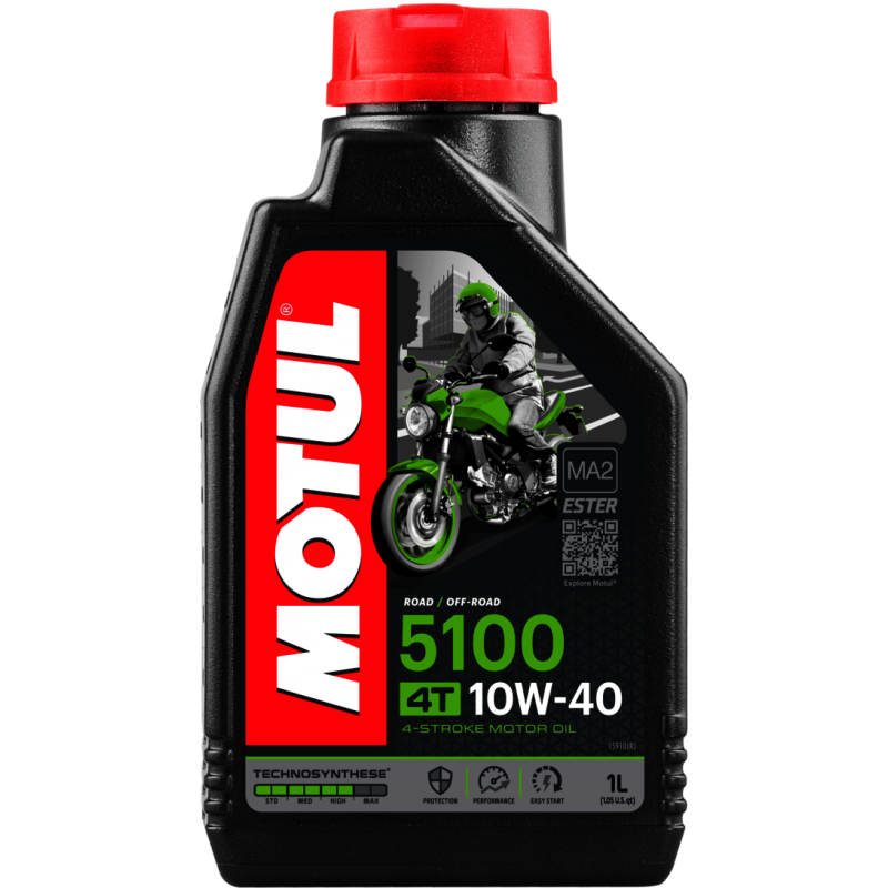 MOTUL Aceite lubricante 4T 5100 10W40 1L para motos urbanas y de carretera 104066