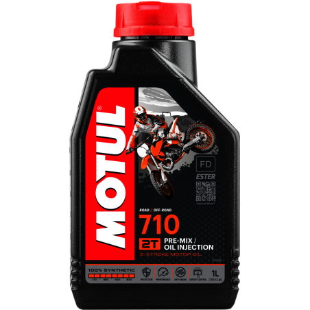 MOTUL Lubricating Oil MIX 710 2T 1L | 100% Synthetic for Two-Stroke Motorcycles 104034