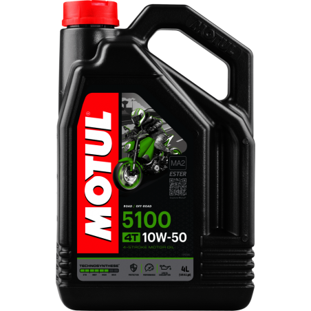 MOTUL Aceite lubricante 4T 5100 10W50 4L - MOTUL, tecnología de Ésteres 104076