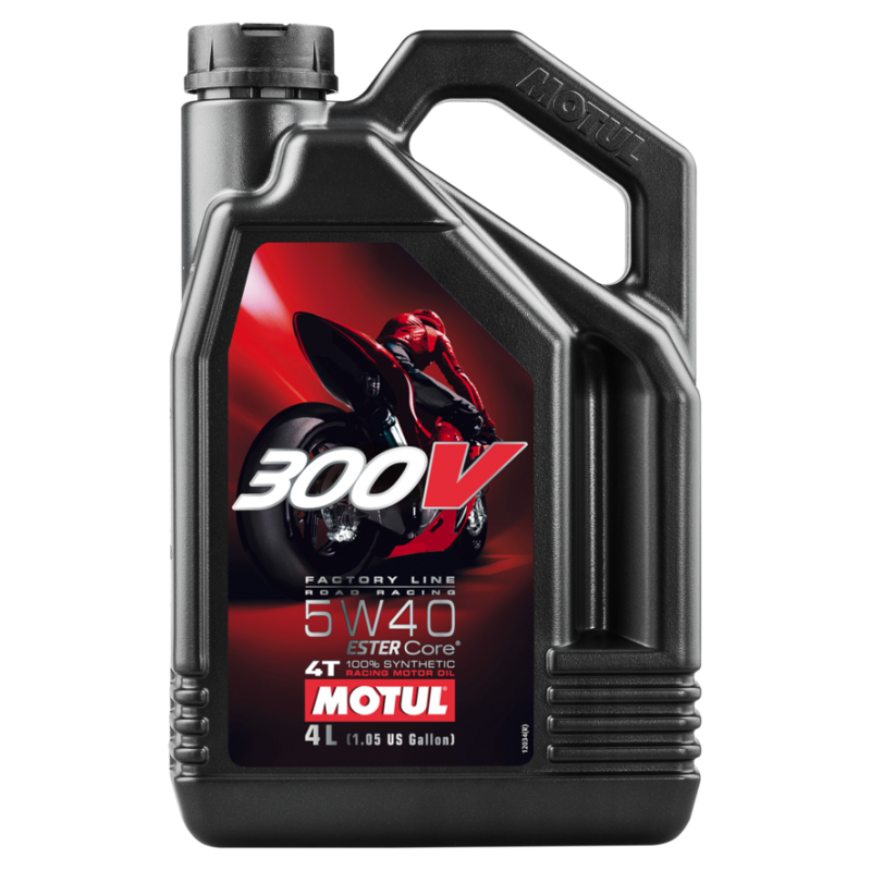 MOTUL Aceite lubricante 4T 300V FL ROAD RACING 5W40 4L de competición 100% sintético - 104115