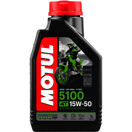 MOTUL Aceite lubricante 4T 5100 15W50 1L - Technosynthese® para motos urbanas y de carretera 104080
