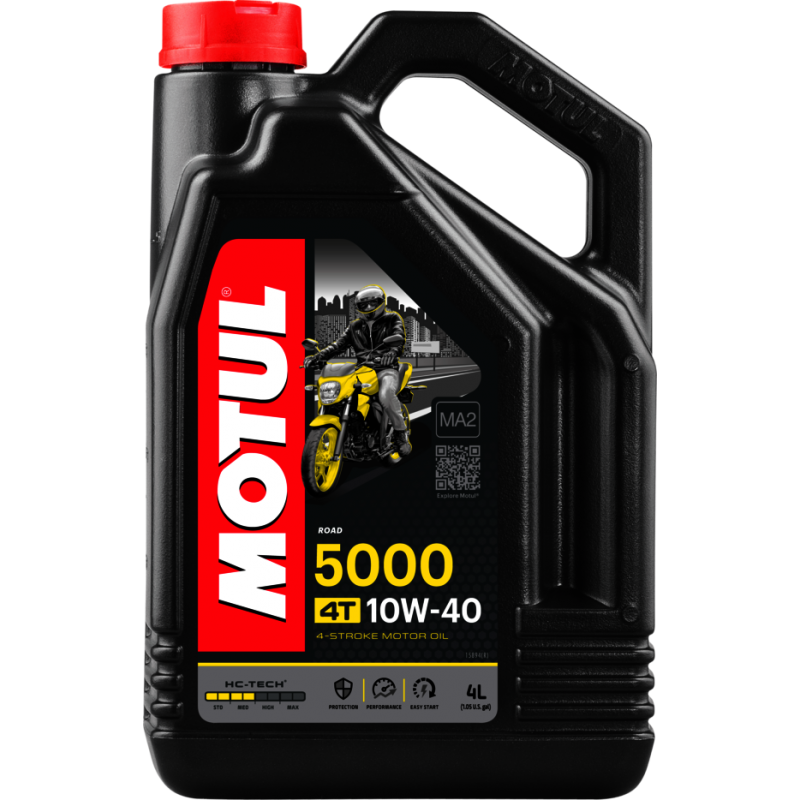 MOTUL Aceite lubricante para motor de moto 4T 5000 10W40 4L 104056