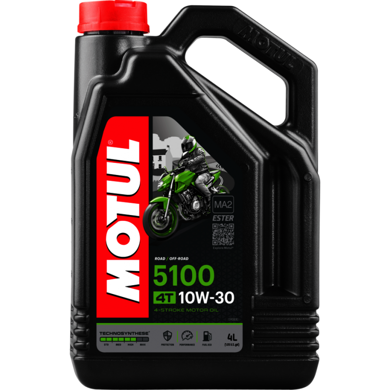 MOTUL Aceite lubricante 4T 5100 10W30 4L de - Technosynthese® basado en tecnología Ésteres 104063