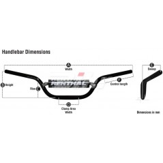 Handlebar  Twinwall Yamaha YZ blue with black pad 921-01-BK-07-185
