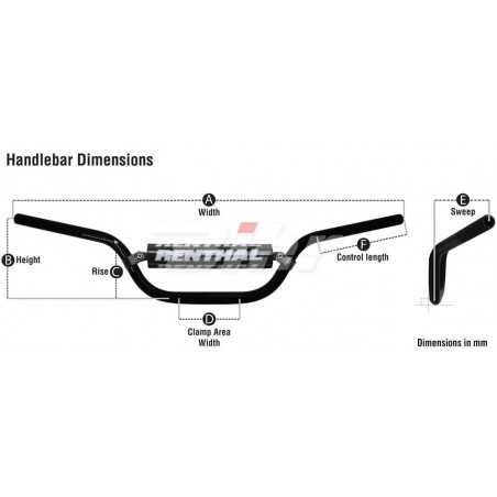 RENTHAL Manillar Twinwall Yamaha YZ blue with black pad 921-01-BK-07-185 8792101