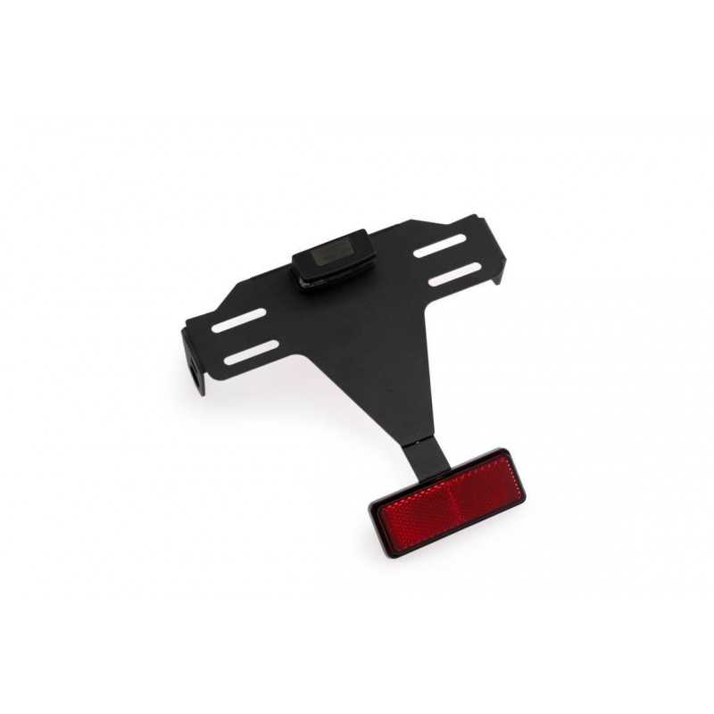 PUIG Portamatrículas para moto - Soporte de matrícula y placa acero inoxidable 4076