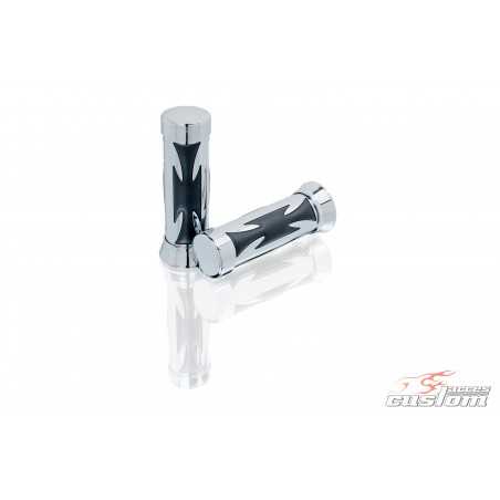 Set of chrome grips  26 MM CRUZ DE MALTA