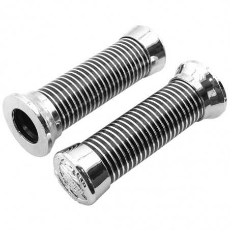 PAIR, GRIPS MOTO CUSTOM WITH GROOVES CIRCULAR EAGLE SPIRIT FOR HANDLEBAR 22.2MM