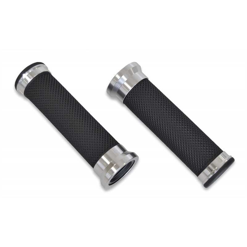 Pair, grips, moto milled aluminum cns for handlebar  Vespa sintético/aluminio Øi