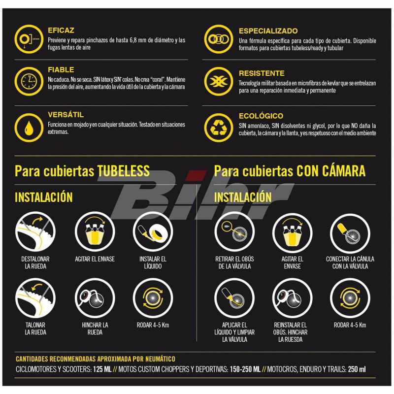 STOP PINCHAZOS Líquido antipinchazos para moto y quads - STOPPINCHAZOSMO
