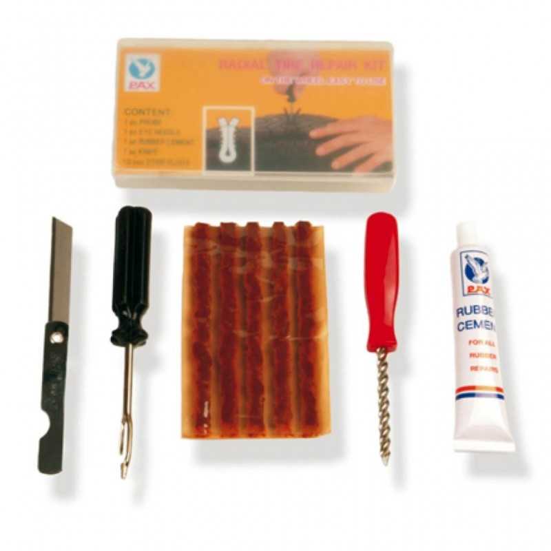 Kit, repair, tubeless tires, punctures cutter adhesive bit