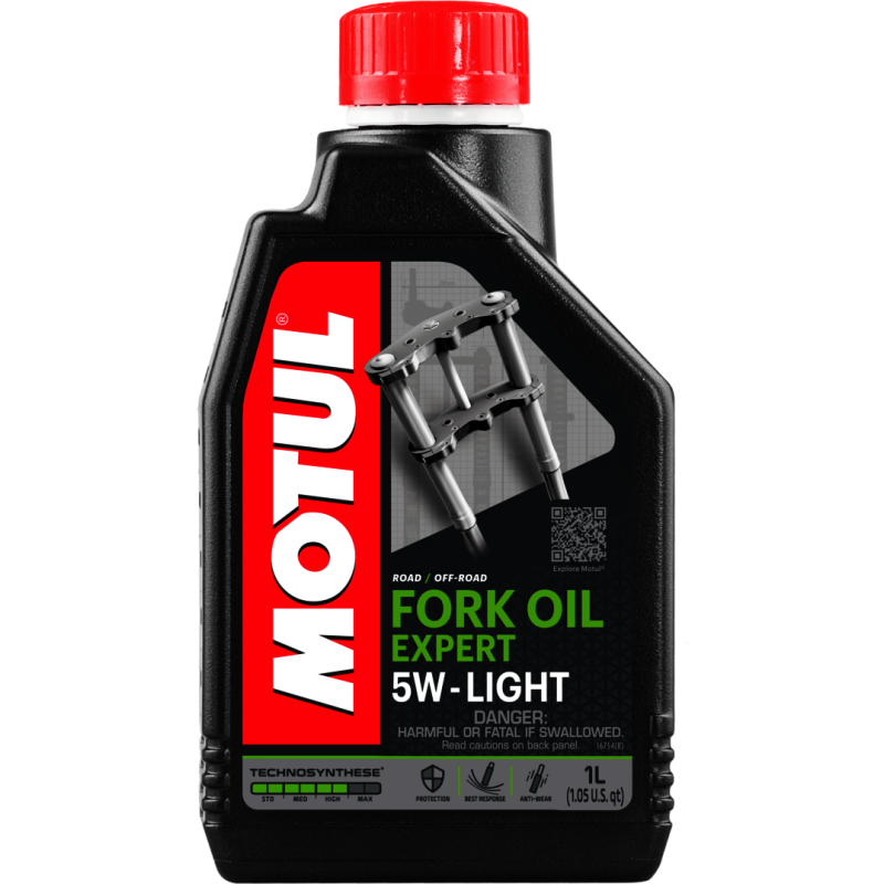 MOTUL Aceite de suspensión FORK OIL EXPERT LIGHT 5W 1L - Fluido hidráulico Technosynthese 105929