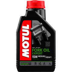 MOTUL Aceite de suspensión FORK OIL EXPERT MED/HEAVY 15W 1L - Fluido hidráulico Technosynthese® para horquillas telescópicas 105