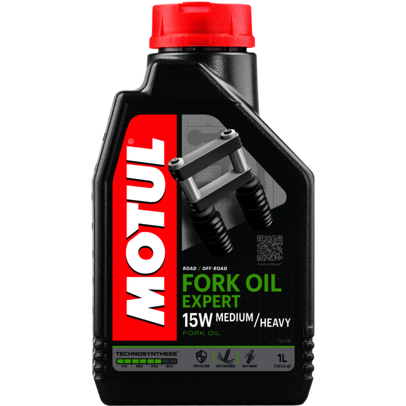 MOTUL Aceite de suspensión FORK OIL EXPERT MED/HEAVY 15W 1L - Fluido hidráulico Technosynthese® para horquillas telescópicas 105