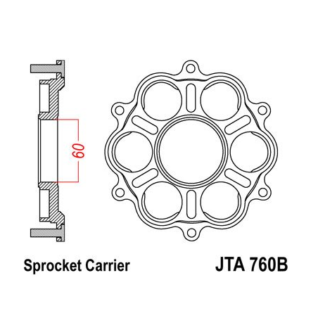 JT SPROCKETS Portacoronas porta plato JT760B A760B