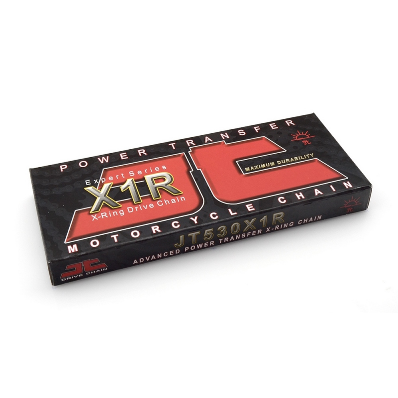 JT SPROCKETS Cadena transmision negra 530X1R