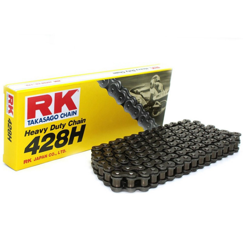 RK Cadena de transmisión 428H reforzada para uso en carretera color negro