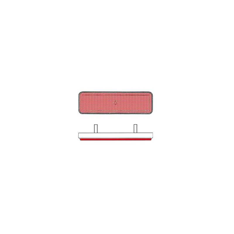 V PARTS Catadióptrico reflector rectangular trasero rojo para anclaje con tuerca - Marca 8158