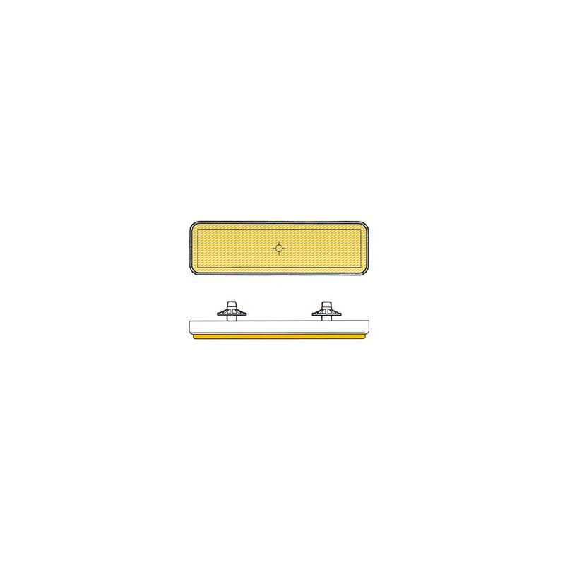 REFLECTOR, RECTANGULAR, SIDE, ORANGE, AMBER