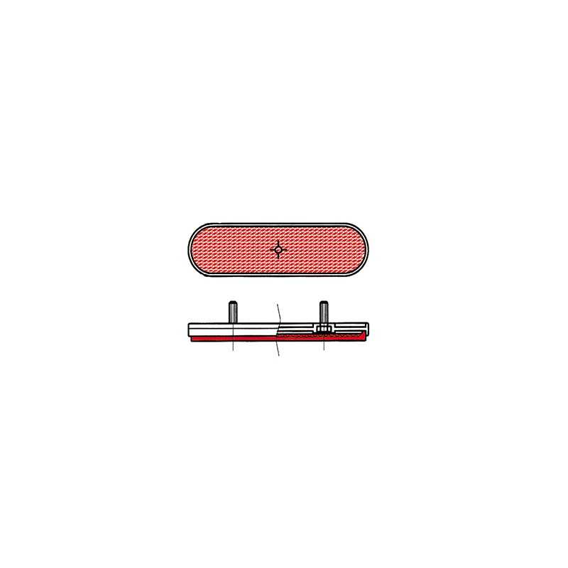V PARTS Catadióptrico reflector ovalado trasero rojo 8160