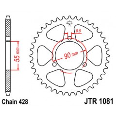 JT SPROCKETS Corona plato transmision trasero R1081