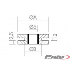 PUIG 25x Silenblocks tipo arandela goma 22x12 mm 1888