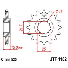 JT SPROCKETS Piñon ataque transmision delantero F1182