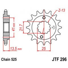 JT SPROCKETS Piñón delantero para motocicletas de alta calidad F296