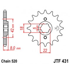 JT SPROCKETS Piñon ataque transmision delantero F431