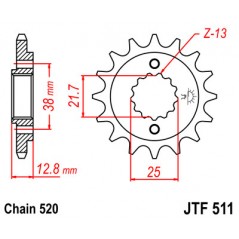 Pinion, attack, transmission front