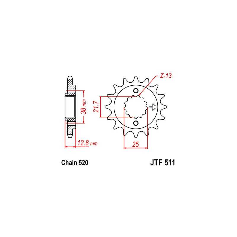Pinion, attack, transmission front