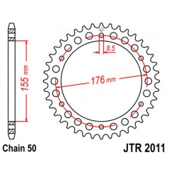 JT SPROCKETS Corona plato transmision trasero R2011