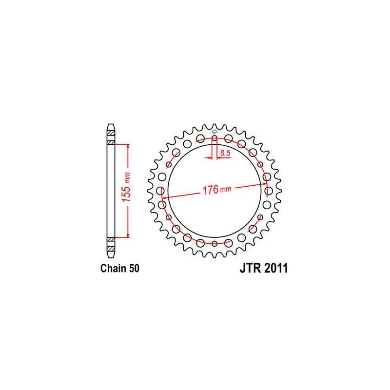 JT SPROCKETS Corona plato transmision trasero R2011