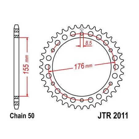 JT SPROCKETS Corona plato transmision trasero R2011