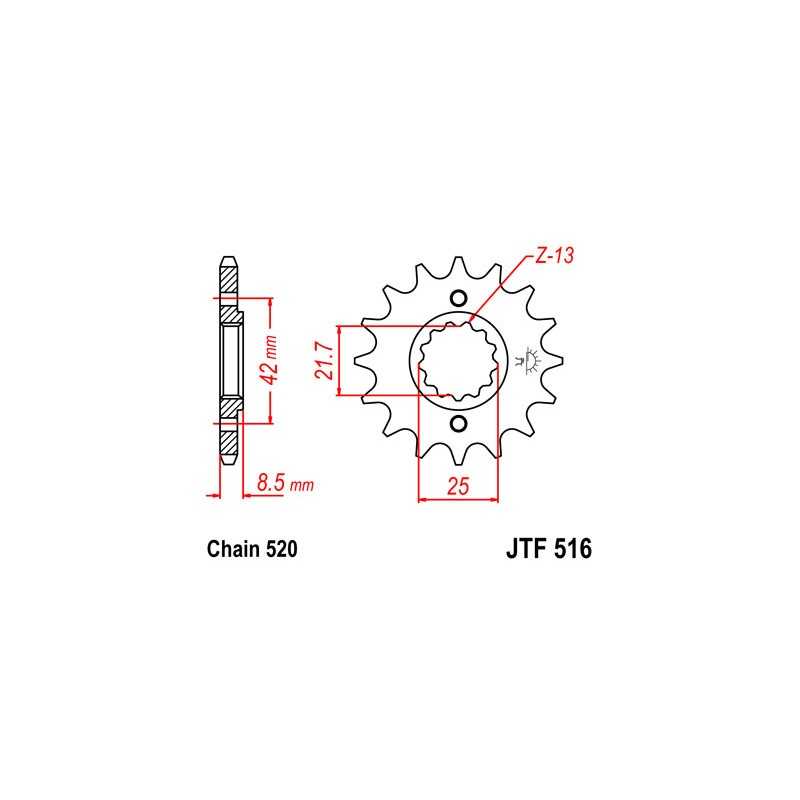 Pinion, attack, transmission front