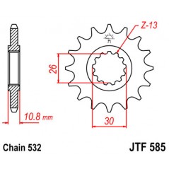 Pinion, attack, transmission front