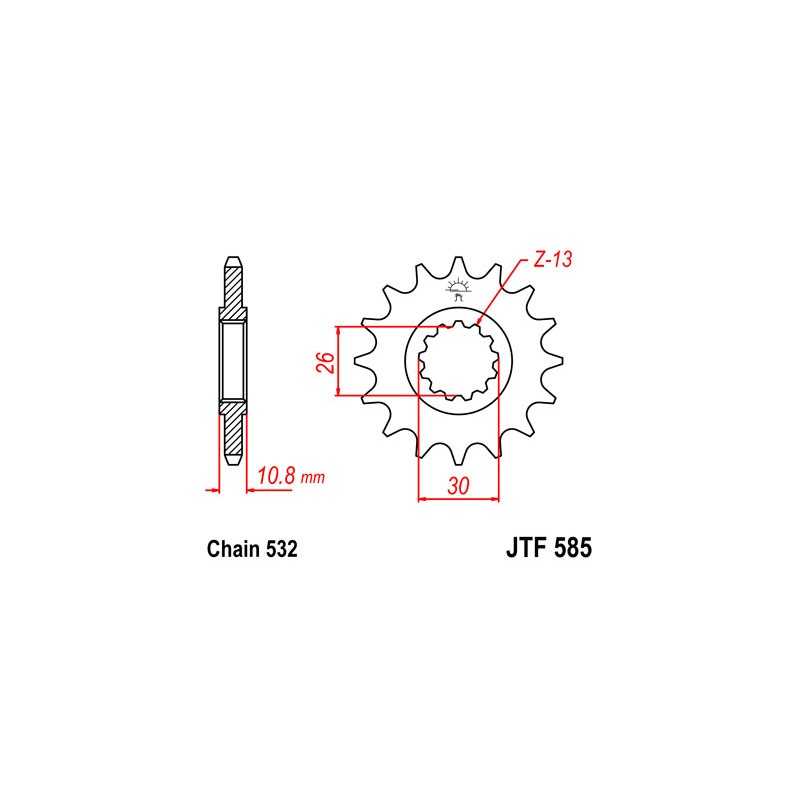 Pinion, attack, transmission front