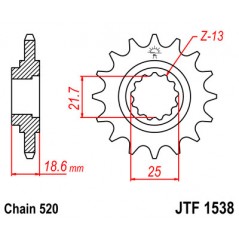 Pinion, attack, transmission front