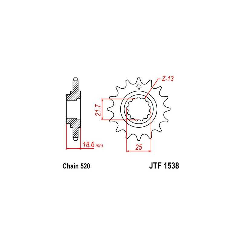 Pinion, attack, transmission front