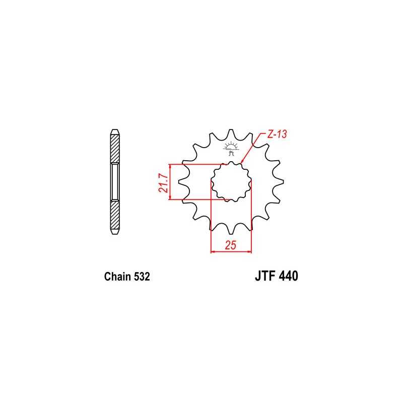 Pinion, attack, transmission front