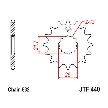 JT SPROCKETS Piñon ataque transmision delantero F440