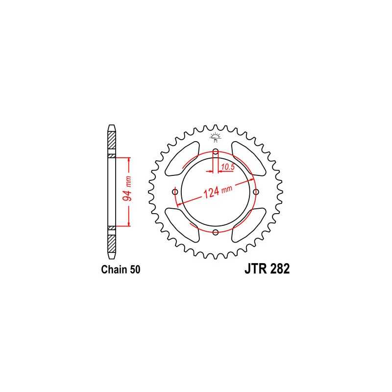 JT SPROCKETS Corona plato transmision trasero R282