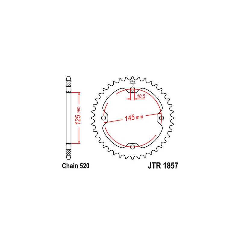 JT SPROCKETS Corona plato transmision trasero R1857