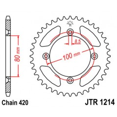 JT SPROCKETS Corona plato transmision trasero R1214