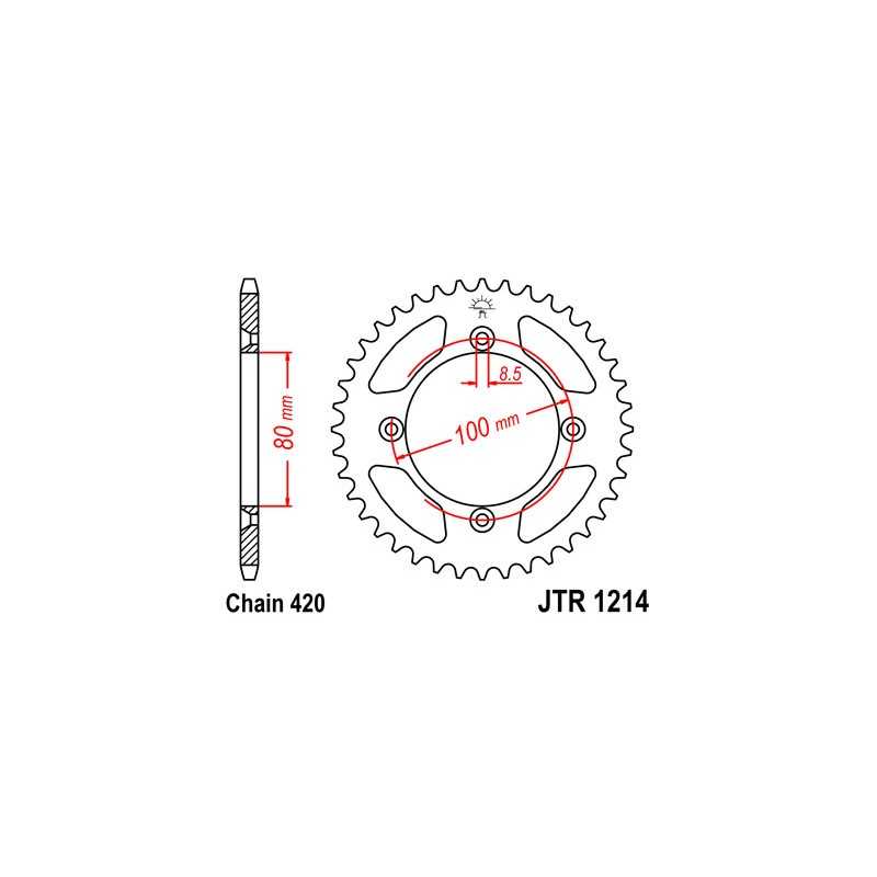 JT SPROCKETS Corona plato transmision trasero R1214