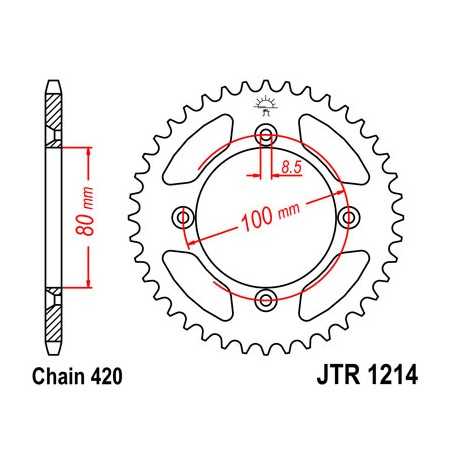 JT SPROCKETS Corona plato transmision trasero R1214