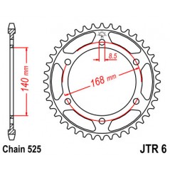 JT SPROCKETS Corona plato transmision trasero R6